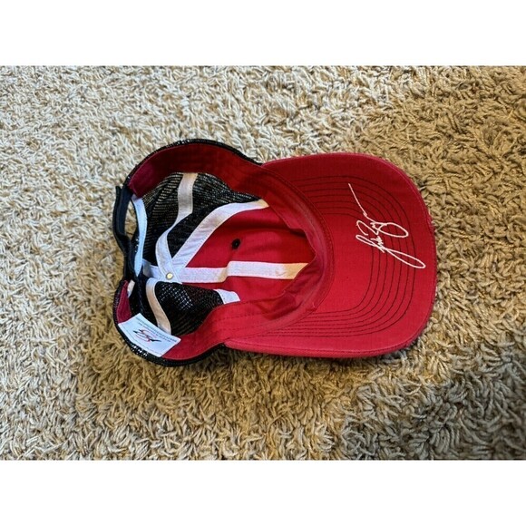 Luke Bryan Distressed Cap Hat Adjustable Strap Red Black Mesh Unisex Country - Picture 7 of 9